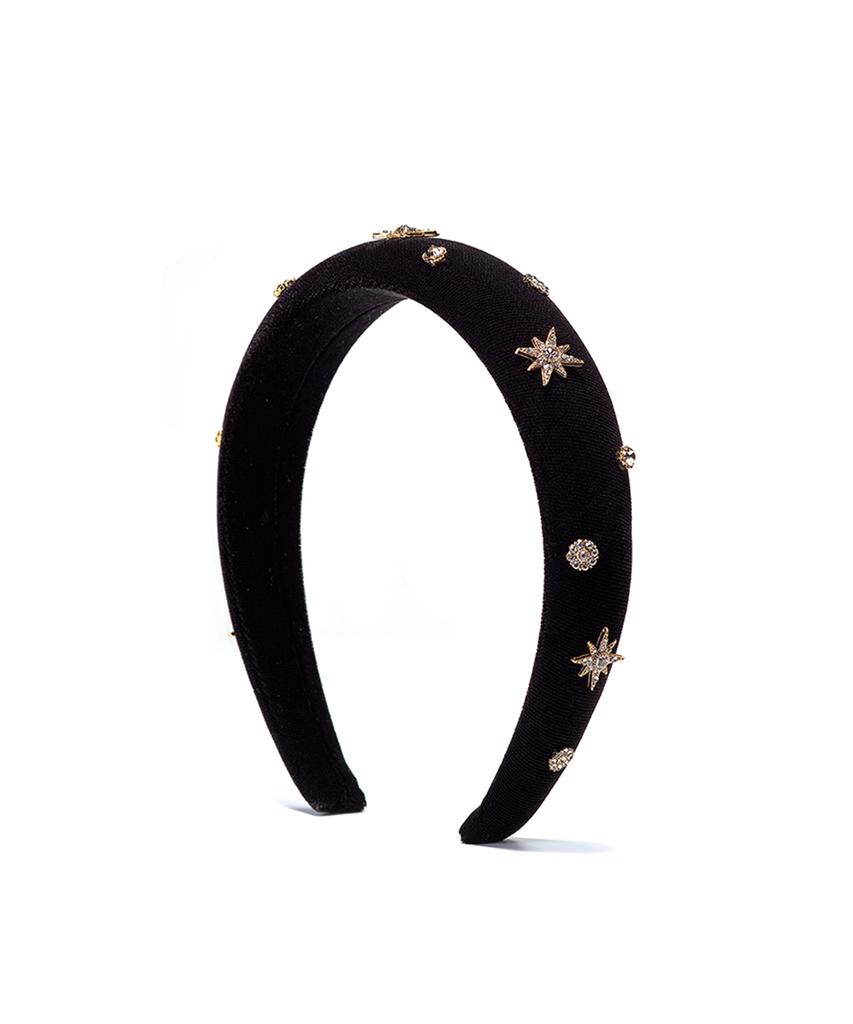 Findelise Signature Étoile Crystal Velvet Hairband (Bold)