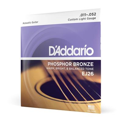 Acoustic Guitar Phosphor Custom EJ26 D'Addario Strings, Bronze, Light, .011-.052
