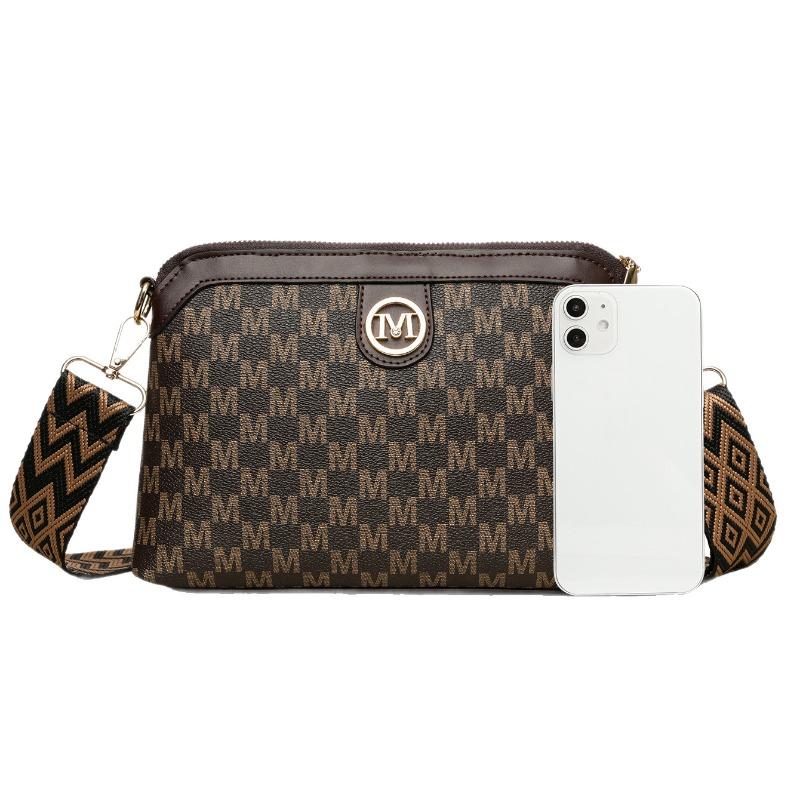 Bag Women's Bag New Medium Mother High Sense Women's Retro Printing Shoulder Messenger Bag Small Square