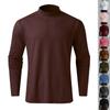 Comfortabele Effen Kleur Melkzijde Lange Mouw Heren Top Herenkleding Lente En Herfst Coltrui Lange Mouw T-Shirt Heren Onderhemd