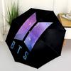 BTS, Logo Automatic Folding Umbrella Compact 8 Rib Design, Unique Style, Suitable for Everyday Outdoor Use, Perfect Gift for Friends and Fam