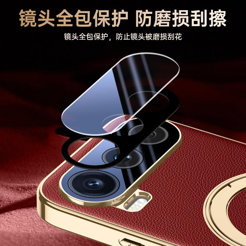 For Honor 600 and Honor 600 Pro Case Delicated Leather Built-in Magnet 360° Rotation Stand Plated Screen Protecto Cover