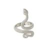 Bague Serpent Rétro Couleur Noire Anneaux Réglables en Acier Inoxydable pour Femmes Hommes Vintage Punk Hip Hop Bagues Accessoires Bijoux Cadeau