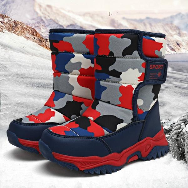 Winter Boys Girls Warm Shoes Kids Snow Boots Thick Plush Shoes Solid Kids Short Boots Winter Boots for Kids Warm Boots for