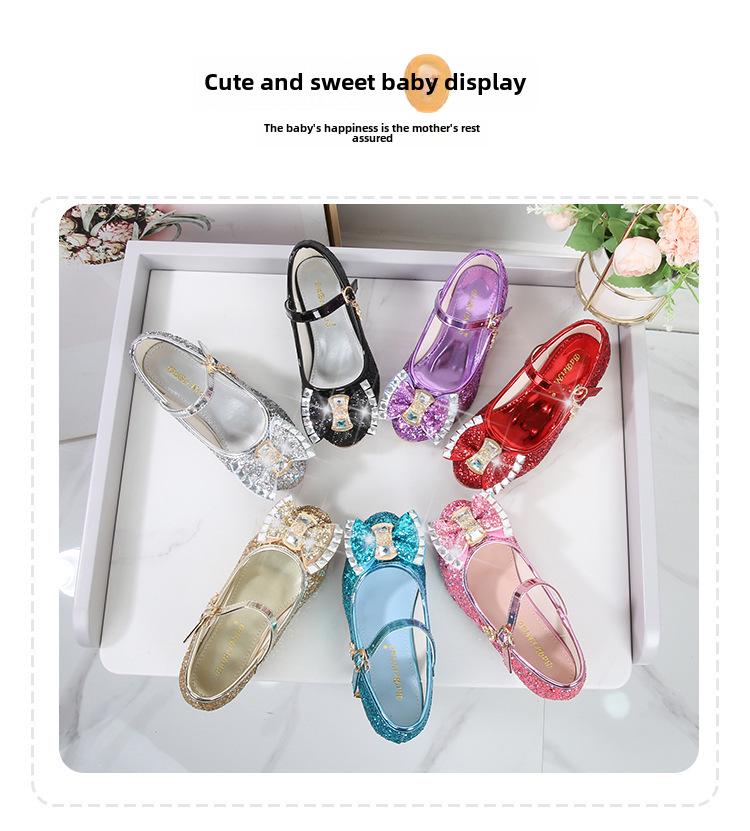 2025 Spring Princess Crystal High Heels for Girls