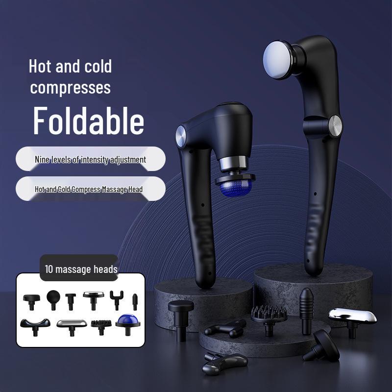 USB Rechargeable Foldable Massage Gun for Hot & Cold Therapy and Muscle Relaxation