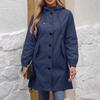 Manteau Trench Veste Coupe-vent Imperméable à Capuche Manches Longues Poches Zippées Couleur Unie Mode Femme