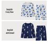 Boys' Long Sleeve Cotton Pajama Set for Summer with Air Conditioning Suit