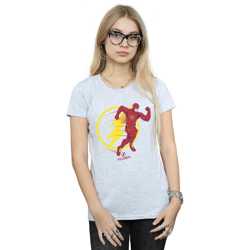 DC Comics T-shirt in cotone da donna con emblema The Flash per la corsa