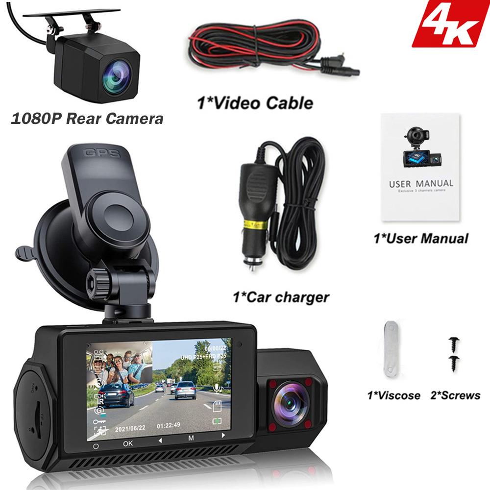 4K Dash Cam GPS WiFi UHD 3840*2160P Car DVR For Car Surveillance Cameras Night Vision Video Recorders Dashcam 24H Parking Monitor