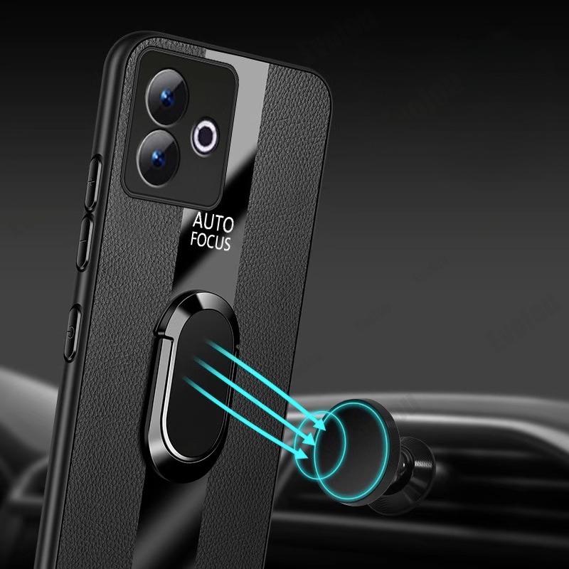 For OPPO Realme GT 7 7T Magnetic Ring Stand Holder Phone Case For Realme GT 8 Pro Luxury Leather Shockproof Bumper Back Cover