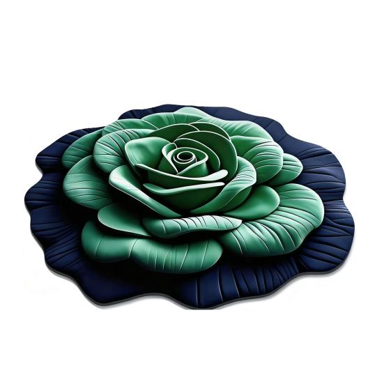 Floor Mat 3D Flower Pattern Crystal Velvet Bathroom Mat Anti-Slip Dot Backing Large Absorbent Quick-Drying Bath Mat