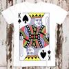 230 Gsm 100% Bomull Spelkort Kung Spader Poker Lyckohand Färg Knekt Dam T-shirt Supercool Gåva Topp T-shirt 8424