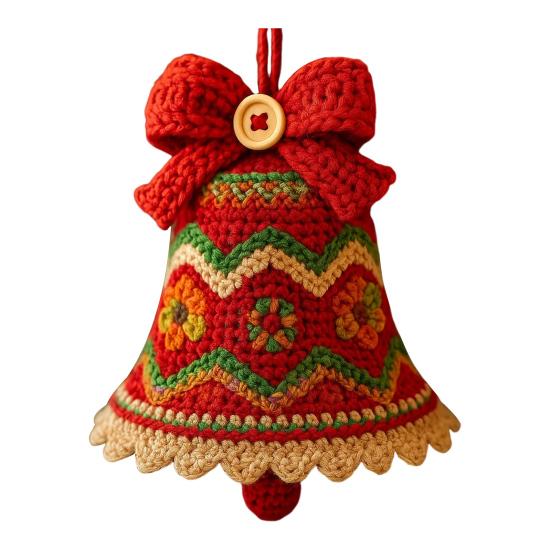 DIY Häkeln Weihnachtsglocke Ornament Set Handgestrickte Weihnachtsmann Glocke Weihnachtsbaum Dekoration Feiertags Bastelset für Anfänger Erwachsene