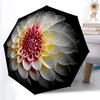 1pc Dahlia Flower Pattern Automatic Open/Close Umbrella - Compact Travel Umbrella, Gift for Birthdayyy251208187