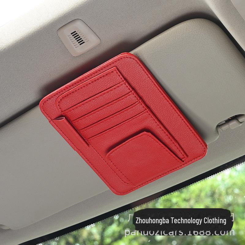 Car Sun Visor Organizer - Multi-functional Holder for Glasses, Cards, IDs, Tickets.