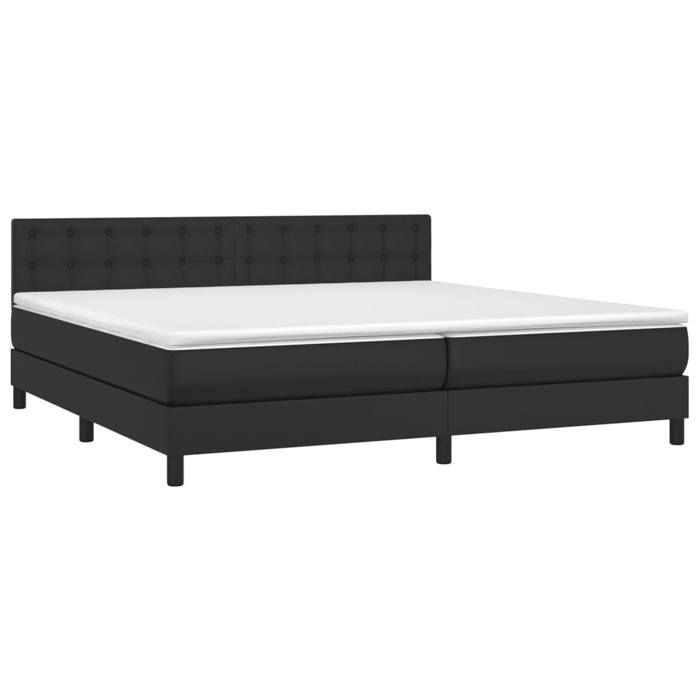 Maison Exclusive - Slatted Bed Base with Mattress Black 200x200 Cm Faux Leather