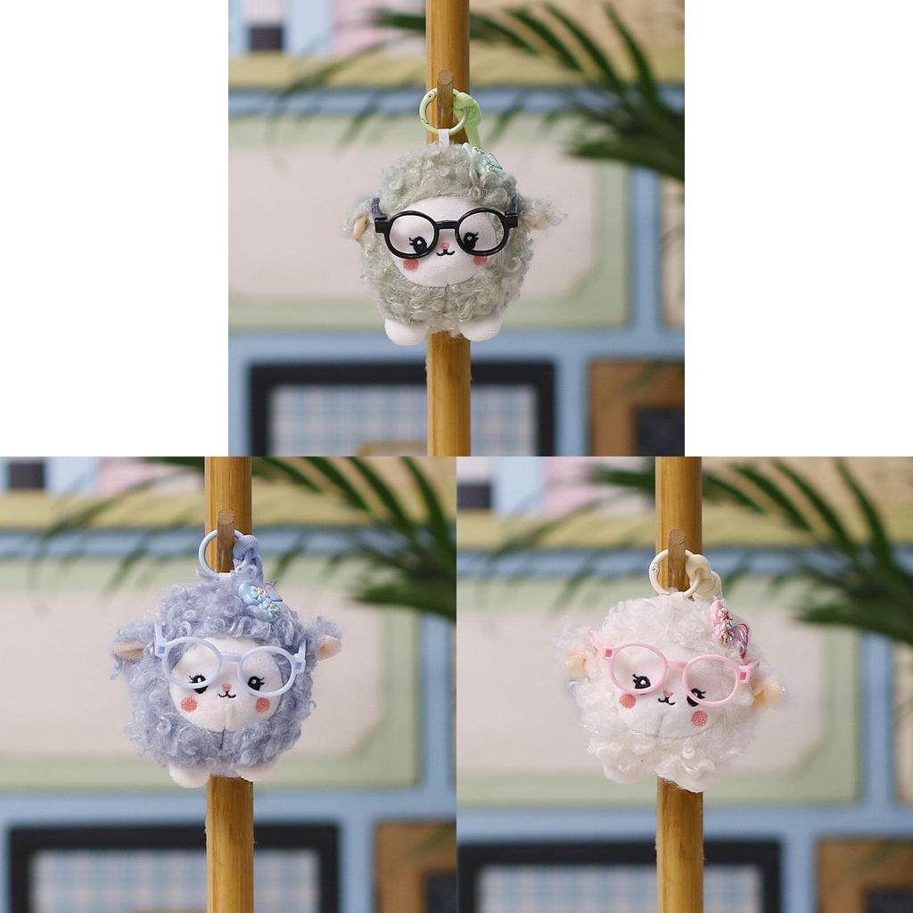 Animal Plush Toy Pendant With Eyes For Backpack Decoration And Gift