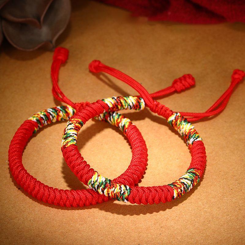 Tibetan Buddhism Lucky Bracelet Unisex Braided Adjustable King Kong Knot Red String Bracelets For Men Women Couple