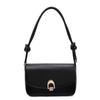 Fashion Vintage Buckle Shoulder Bag Solid Color Leisure Women's Armpit Bag Adjustable Cuasal PU Leather Handbag Girls