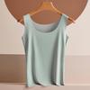 Ultra-Thin Ice Silk Seamless Women's Vest, Plus Size, Wide Shoulder Straps, Comfortable & Slimming, Beautiful Back Design.