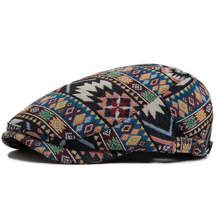 Elegant Embroidered Beret Hat Stylish Unisex Accessory Comfortable Wear For Outdoor Adventures And Social Gatherings