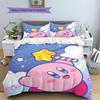 Set Federa e Copripiumino con Fantasia Kirby Anime Decorativo Elegante Biancheria da Letto per Camera da Letto Regalo Pensato.-TING