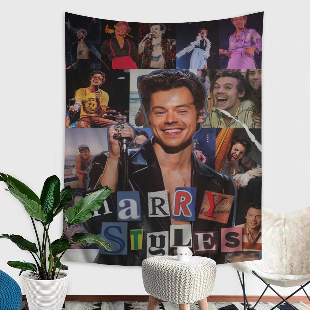 Sänger H-Harry Musikstile DIY Wandteppich Hippie Blume Wandteppiche Schlafsaal Dekor Wandkunst Dekor