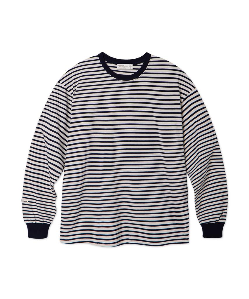BAKKEN [Men] Cotton Color Block Stripe Long Sleeve T-Shirt Bk4343 (3 Colors)