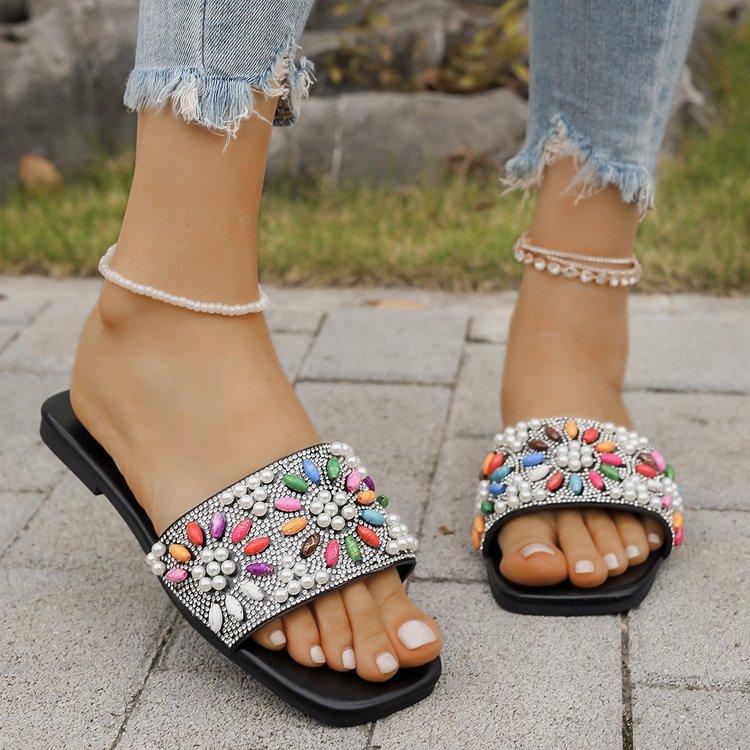 Fashion Large-size Slippers Women's 2025 Summer New Ethnic Style Character Comfortable Soft-bottomed Flat-bottomed Slippers