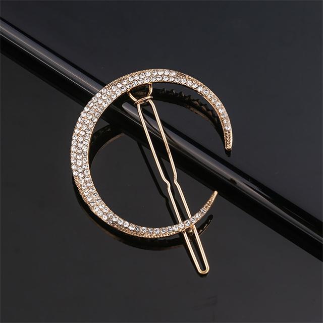 New Geometric Stars Moon Rhinestone Hair Clip Set Snowflake Star Bride Hairpins Women Side Clip Hair Barrettes Hair Accessories