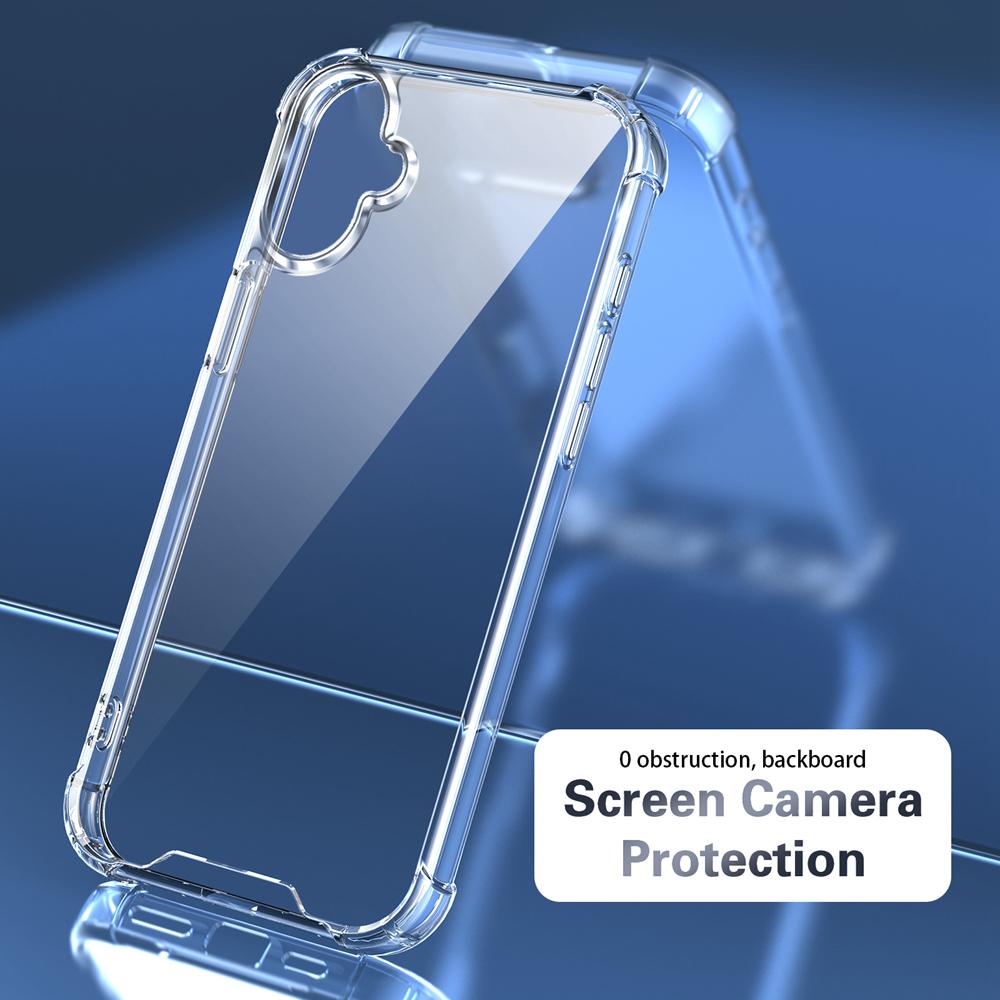 KEYSION Four-Corners Shockproof Transparent Case for Samsung A06 4G 5G Soft TPU+PC Clear Phone Back Cover for Galaxy A06 5G