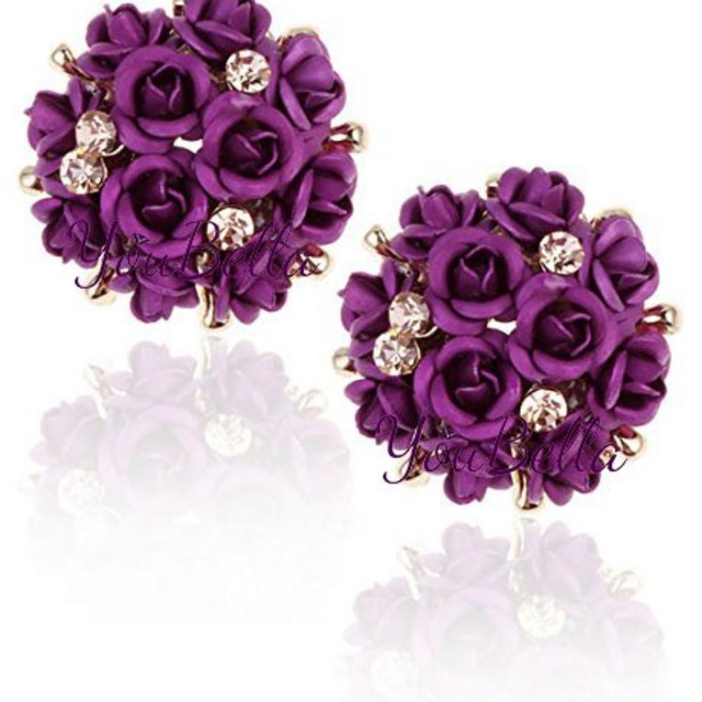 Jewellery for Women Gold-plated Floral Stud Tops Earings Earrings for Women & Girls