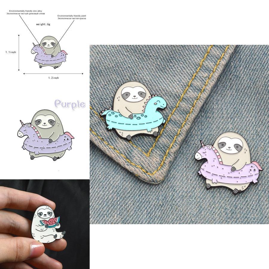 Charming Cartoon Sloth Enamel Pin In Mint Green Ideal For Stylish Lapel Accessories