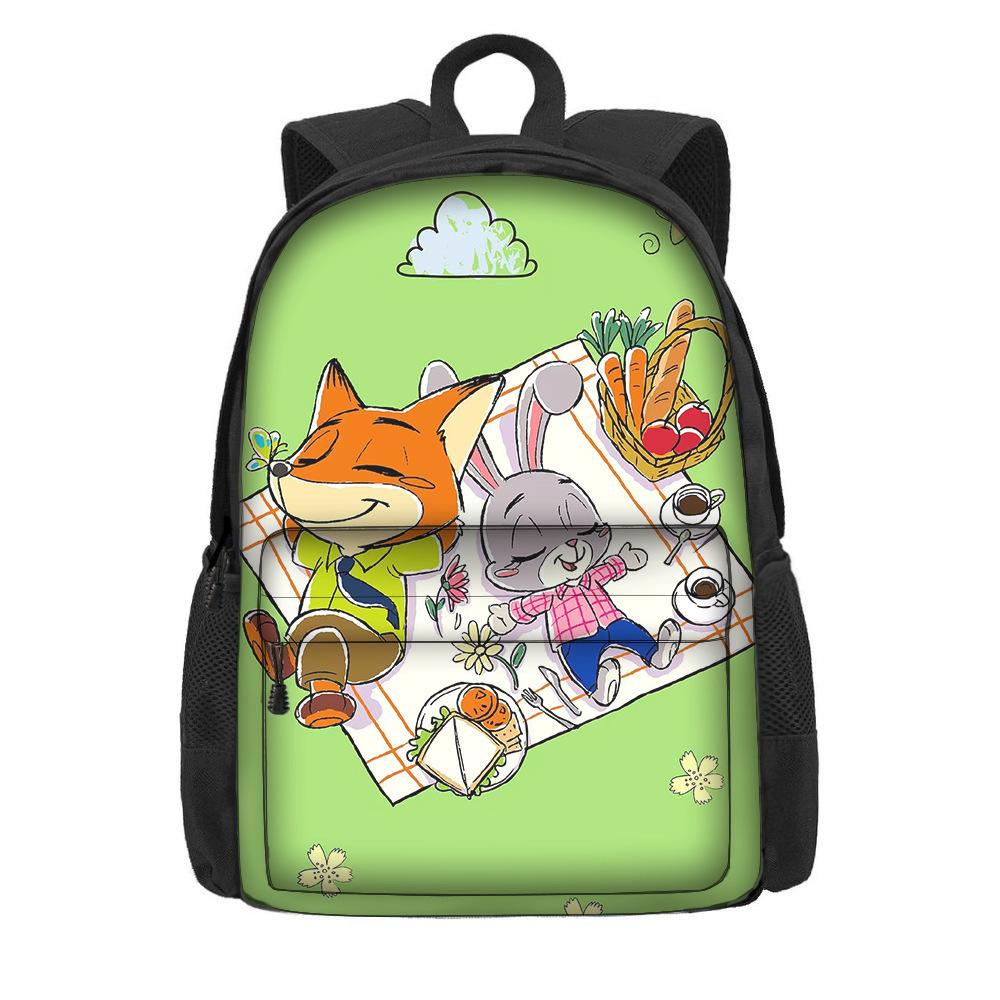 Cartoon-Rucksack zum Thema Zootopia 2 für Grundschüler, großes Fassungsvermögen, leichter Doppelschulter-Rucksack KTB