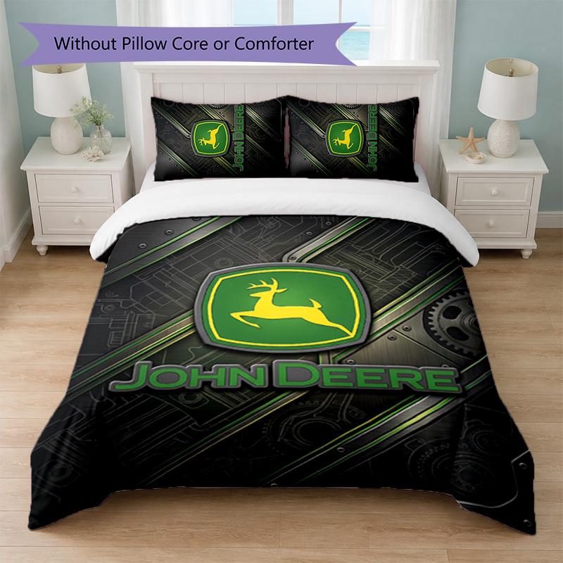 John Deere Print 3Pcs Bedding Set Duvet Cover With Two Pillowcases Soft Bed Linen For Household Bedroom