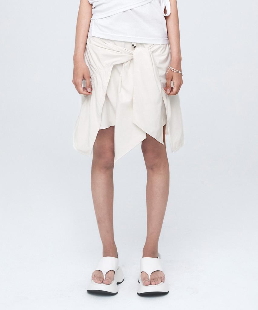 Nash Puckering Tie Skirt Blue Gray