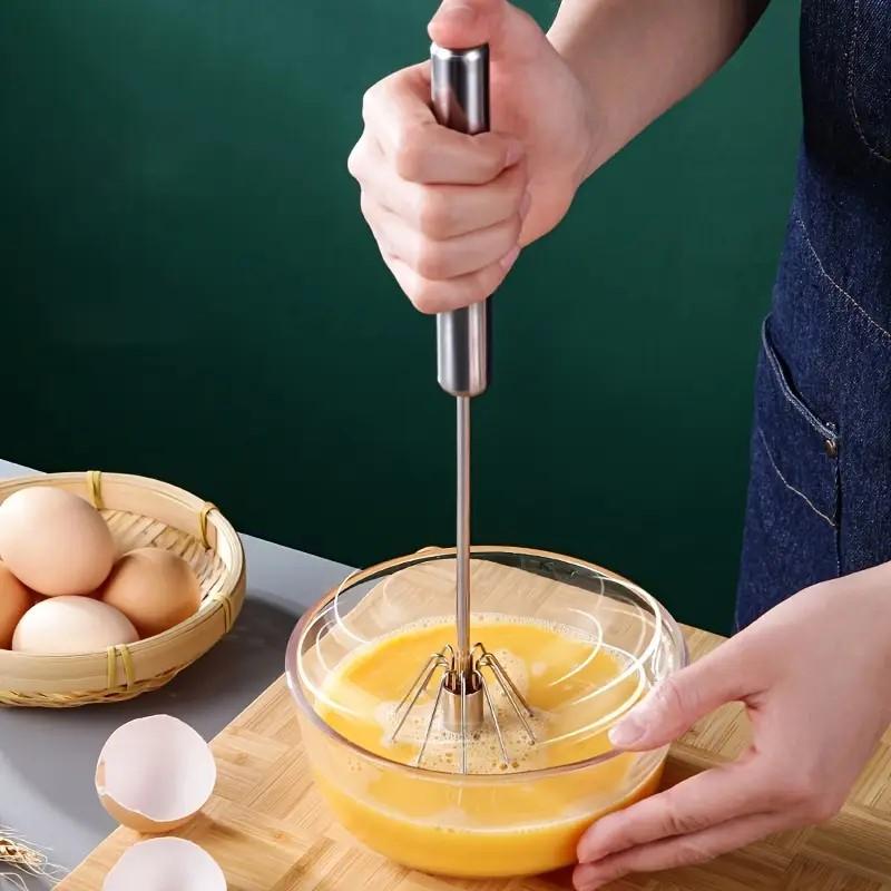 Hand Pressure Egg Beater Rotating Semi-Automatic Mixer Coffee Milk Mixing Egg Beater Hand Held Kitchen Baking Cooking Tools