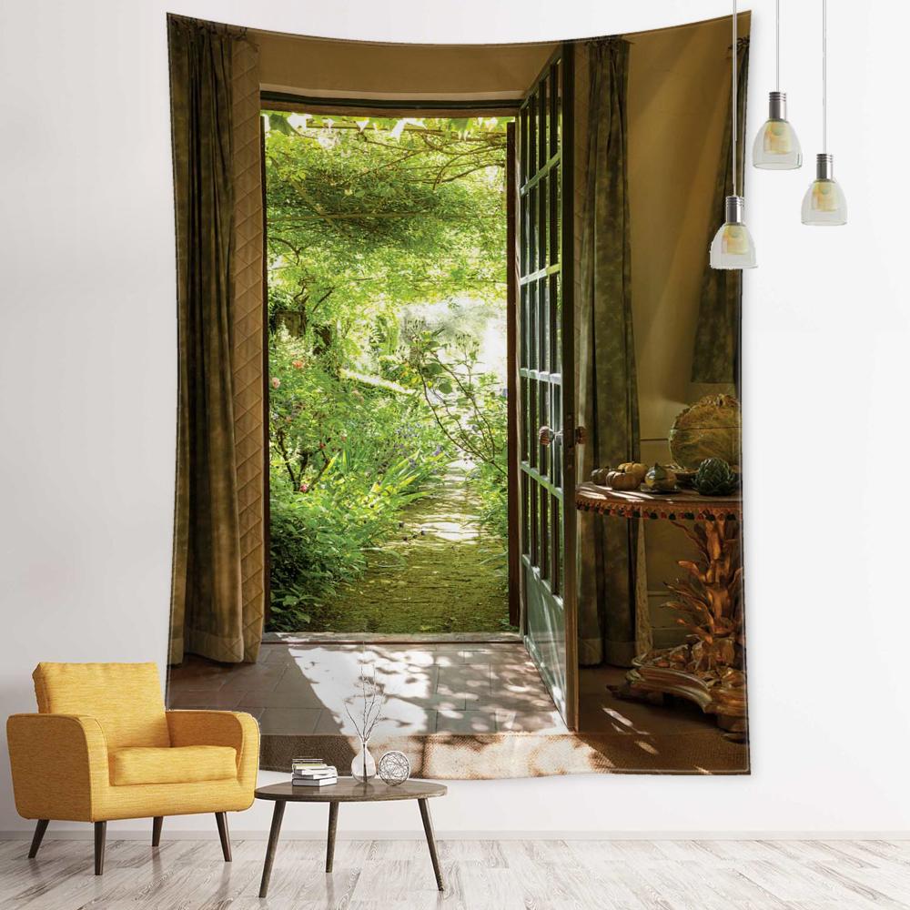 Outside The Path Forest Tapestry Wall Hanging Nature Scenery Bohemian Aesthetic Room Bedroom Home Decor