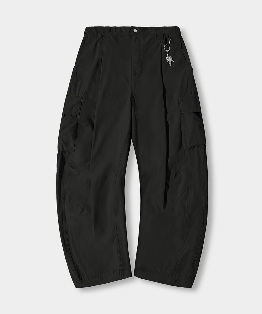 Yujen Single-Pleat Wide Cargo Elastic Pants_3 Color