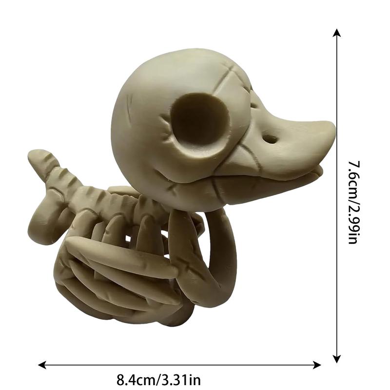 Halloween Skeleton Statue Decor Realistic Skeleton Duck Figurine Spooky Collectible Duck Ornaments Car Decorations Accessories