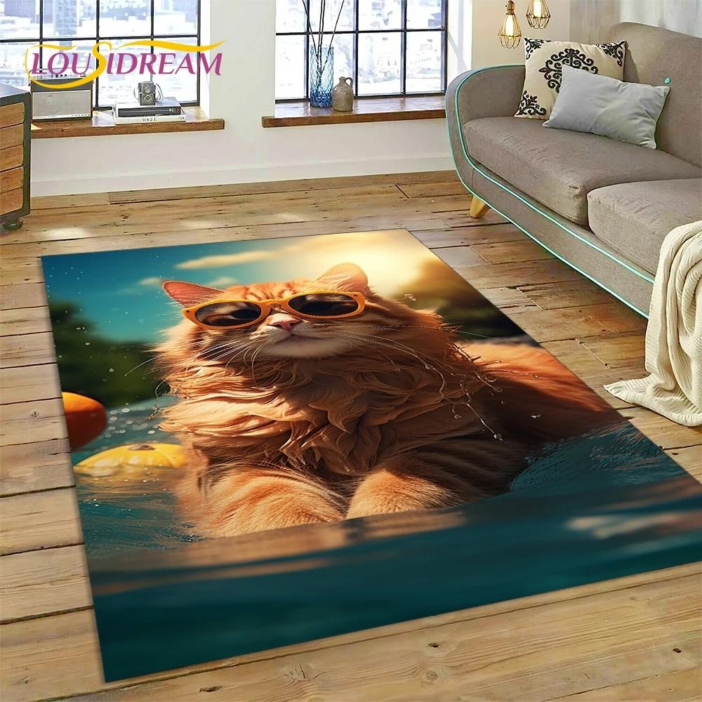 Pisică Persană, Pisică Calico Drăguță, Covor Tip Covoraș cu Desene Ragdoll pentru Dormitor, Sufragerie, Decorațiune Canapea Acasă, Covoraș Mare Decorativ pentru Podea Copii