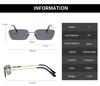 Women Vintage Rimless Square Sunglasses UV400 Protection Transparent Lens Punk Rectangle Design Ladies Sun Glasses
