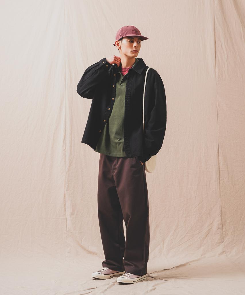 PERSTEP Mix Wide Chino Pants Dark Brown Julp4687