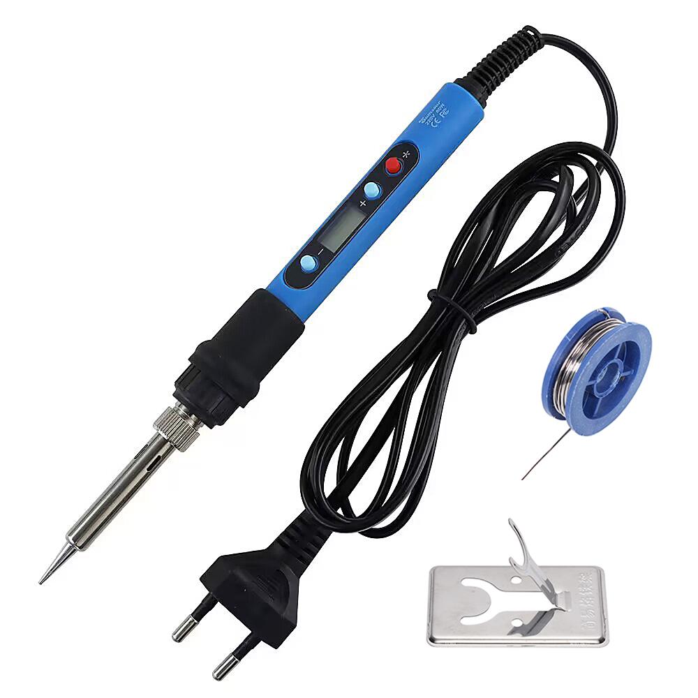 Blue 80W Electric Soldering Iron Digital Display With Switch 110V 220V Adjustable Temperature Solder Welding Desoldering Tools