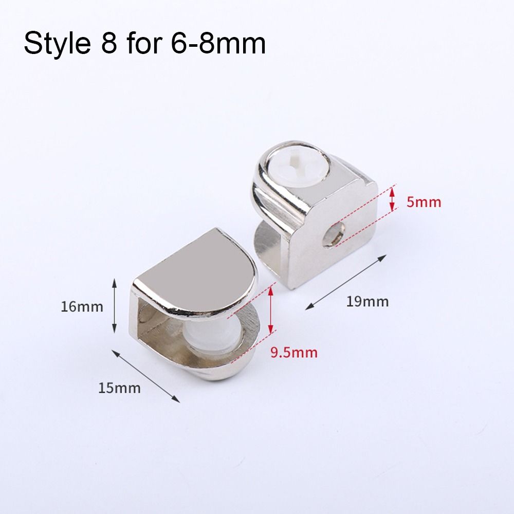 1Pc Zinc Alloy Nickel Finish For 6-12mm Shelves Clips Panel Bracket Shelf Holder Support Glass Clamp