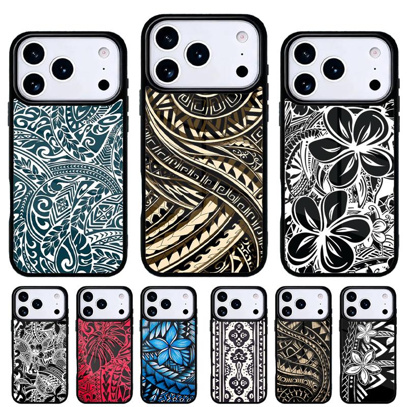 Maori Polynesian Samoan Tribal Phone Case for iPhone 17 16 15 14 13 Pro Max Back Cover for 12 11 Pro Coque