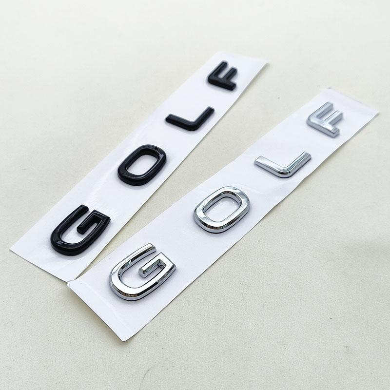 New 3D ABS Chrome Black Logo Golf Emblem Letters Badge Car Rear Trunk Sticker For Golf MK7 MK7.5 MK8 Auto Styling Accessories