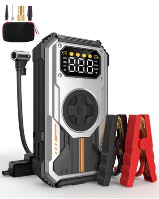 Car Jump Starter Booster Jumper BOX Power Bank Battery Charger Pack With 150PSI Air Compressor Eigotrav PD-270 12V 6000A 12000mAh