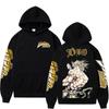 Anime Jojo Bizarre Adventure Dio Kakyoin Noriaki Hoodies Women Clothing Hooded Sweatshirts Fleece Long Sleeve Pullovers